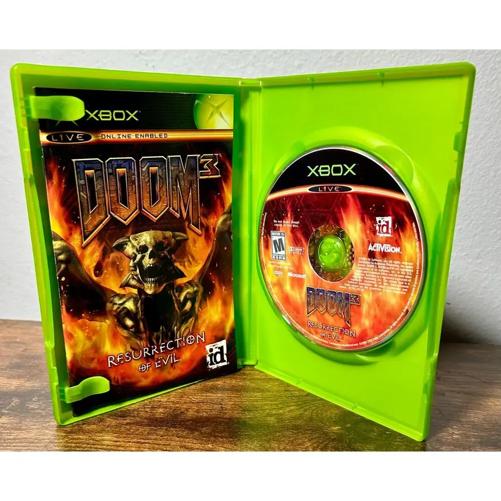Doom 3: Resurrection of Evil (Microsoft Xbox) CIB, OG Original- Tested.